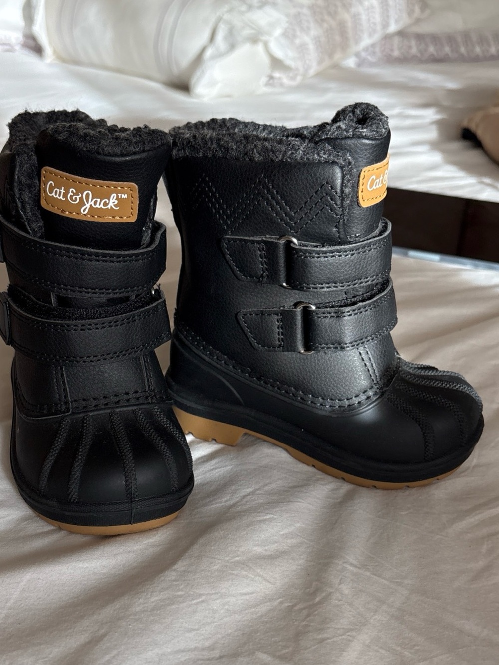 Cat & Jack Black and Brown-Accent Kids Snow Boots